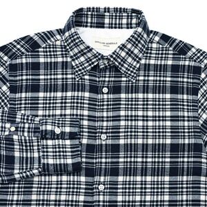 Officine Generale Men's Giacomo Plaid‎ Flannel Long Sleeve Button Up Shirt Small